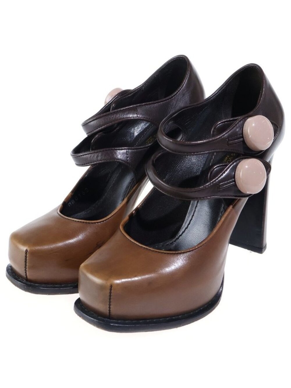 Louis Vuitton Bicolor Platform Sandals Brown